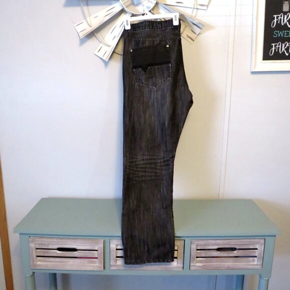 NWOT INC International Concepts Berlin Slim Straight Jeans Black Size 40x32 - Picture 12 of 14